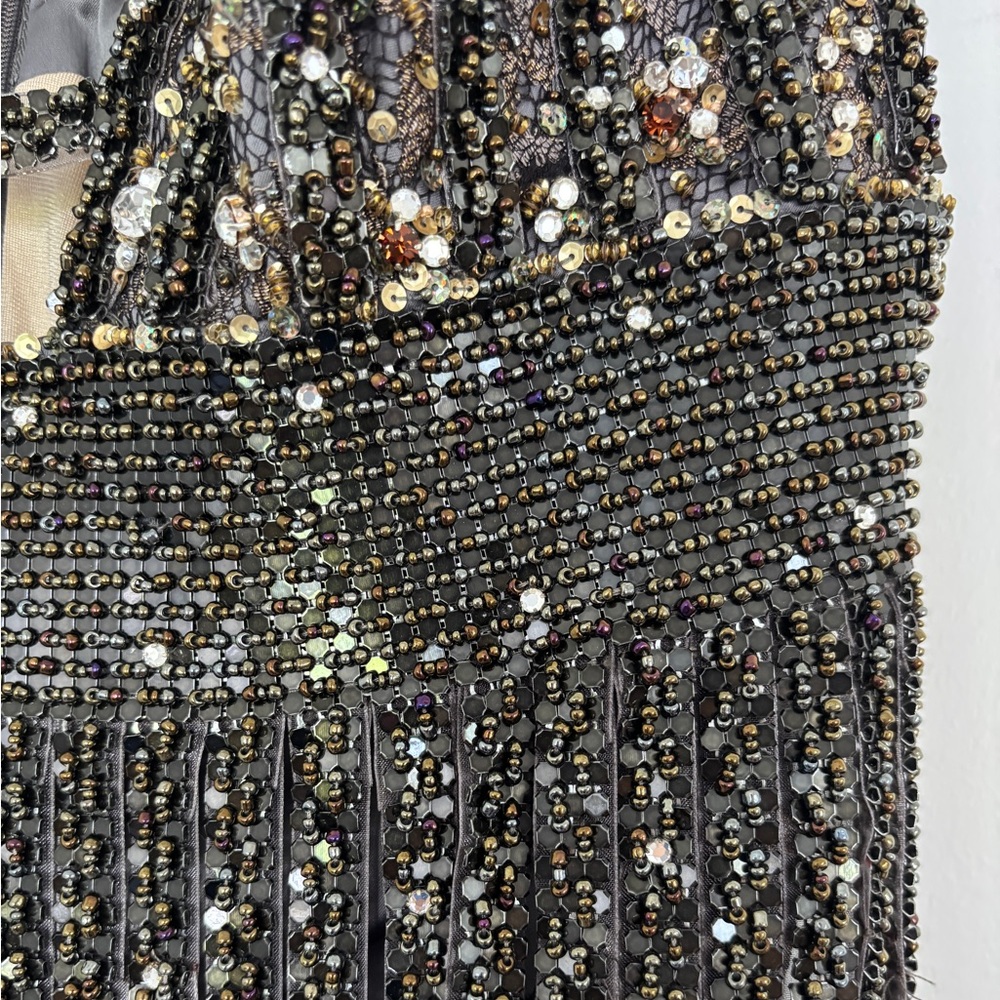 NWT Mandalay Beaded Fringe Cocktail Party Festival Dress new years eve dark age - Picture 5 of 16